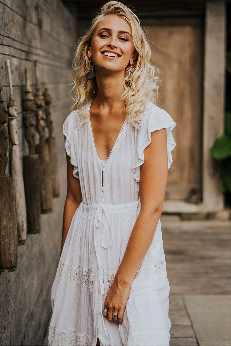 Summer Breeze Maxi Dress - White - The Bohemian Corner